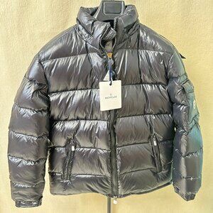 Moncler Shiny Black Puffer Jacket | Removable Hood, Brand New with Tags